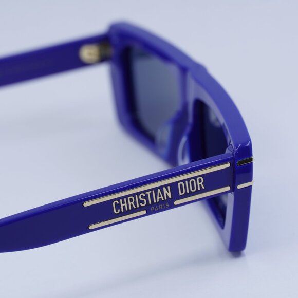 Dior DIORSIGNATURE S2U 30B0 Sunglasses Solid Blue Rectangle Frame, Blue Lenses - Picture 10 of 13